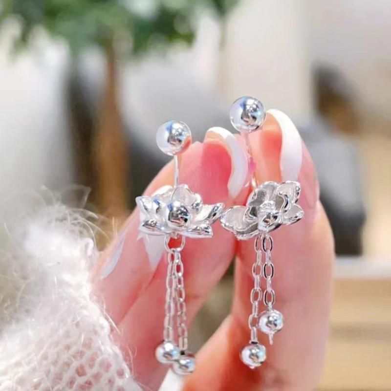 

Стильные серьги Серьги-лотосы для женщин Легкая роскошь Темперамент Нишевый дизайн Серьги Изысканное чувство высокого класса На все случаи жизни