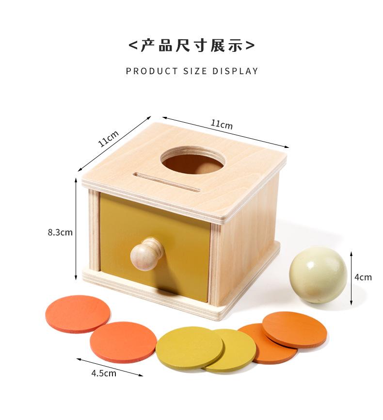 Kid Educational Toy Macaroon Color Spinning Wooden Puzzles Toys 2 in 1 Coin Ball Box Sets Game Baby Shape Cognition Match Toys