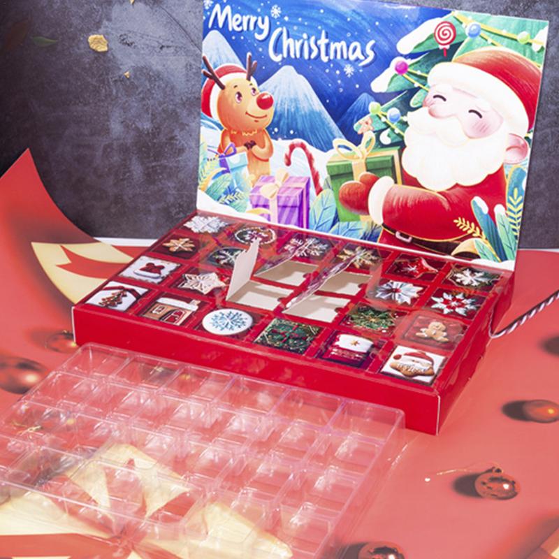 24 Grids Gift Candy Boxes Creative Fillable Christmas Countdown Advent Calendar Empty Suprise Boxes For Kids Party Favor