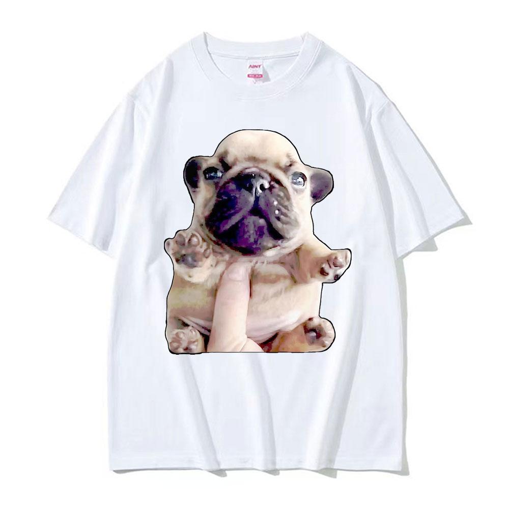 French Bulldog Funny Pibble Meme TShirts Unisex Summer Tops Kawaii Cute T Shirt Unisex High Quality 100 Cotton TShirt Streetwear