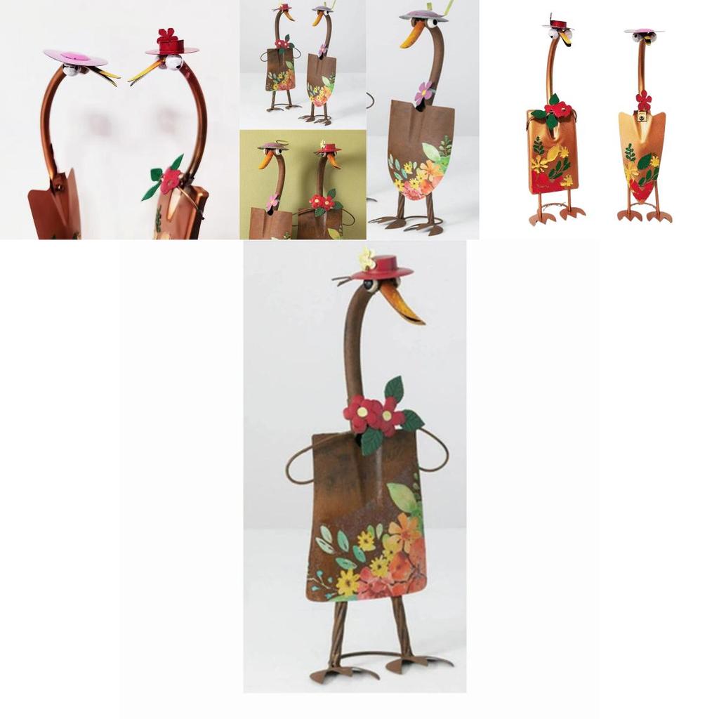 Outdoor Art Piece With Cute Duck Figurine For Yard And Patio Decoration