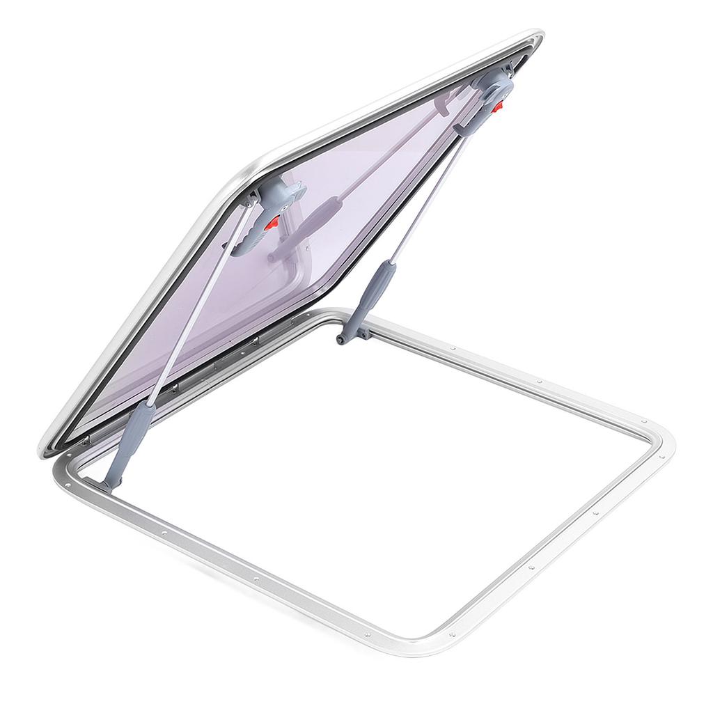 600x600mm Boat Skylights Window Square Push Out Deck Porthole Skylights Ventilation Hatch with Support Rod for Yacht