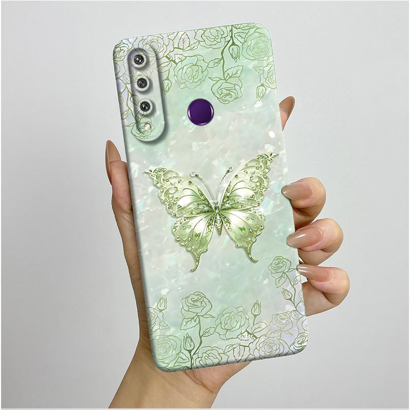 Für Huawei Y6p Hülle MED-LX9 Hübsche Schmetterlingsblumen Coque Weiche Flüssigsilikon Handyhülle Für Huawei Y7p Y 6p 2020 Rückseite