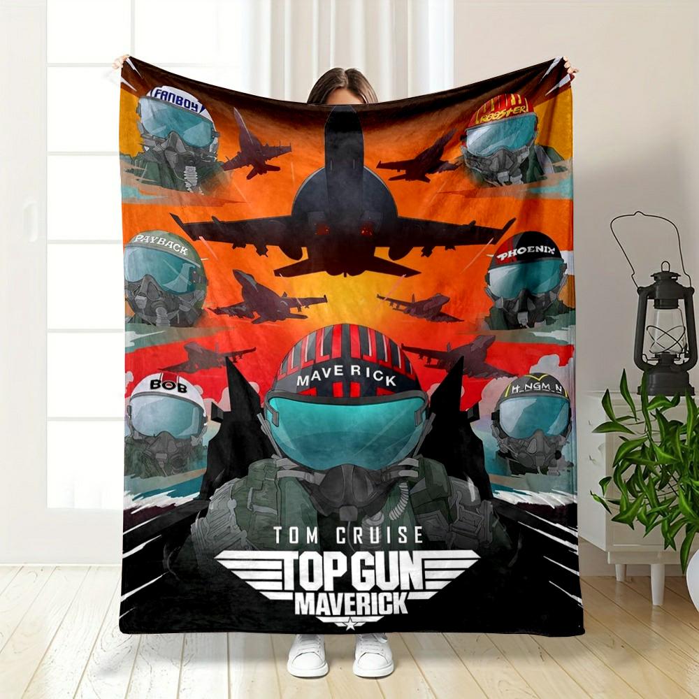 Top Gun Maverick Fighter Pilots Design Blanket Flannel Blanket for Bedroom, Living Room, Sofa, and Nap Sofas.