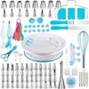 Nordic Baking Set: 137-Piece Home Cake Tools with Piping Bags, Stainless Steel Tips, and Turntable