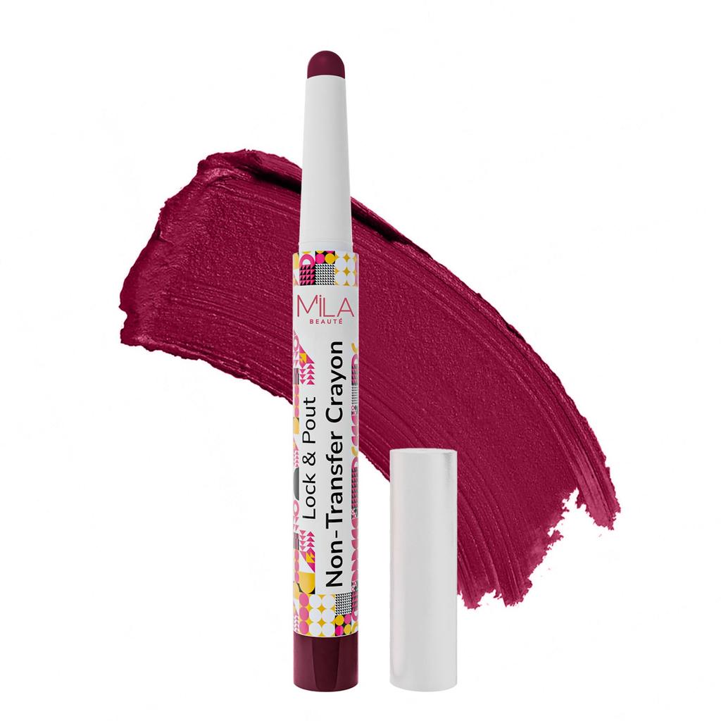 Mila Beauté Lock & Pout Matte Crayon Lipstick for Women I Smudge Proof & Transfer-Proof Lipstick I Hydrating with Ceramides & Shea Butter I Highl
