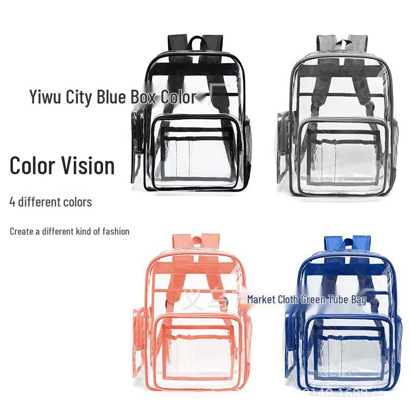 Large Capacity Waterproof Transparent PVC Backpack for Students and Travelers