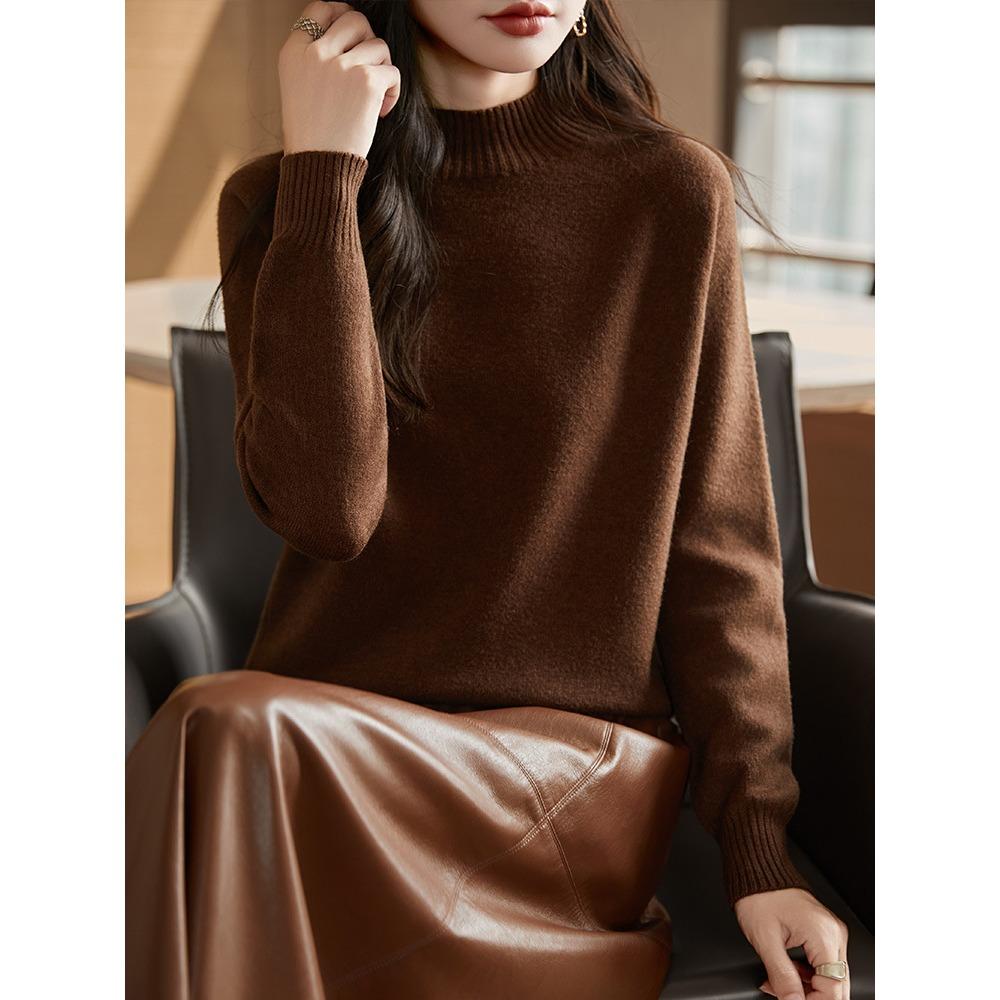 The New Semi-high-neck Sweater for Women In Autumn and Winter Is A Simple Base Layer, A Slimming and Versatile Inner Layer Top