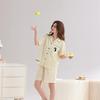 Women's Tencel Cotton Lyocell Pajama Set – Long Sleeve, Long Pants, Wearable Outdoors, Simple Homewear for Couples. Suitable for Spring & Autumn.