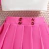 Summer Girls New Short Sleeve Short Jacket White Short Camisole + Pleated Short Skirt Three-Piece Set