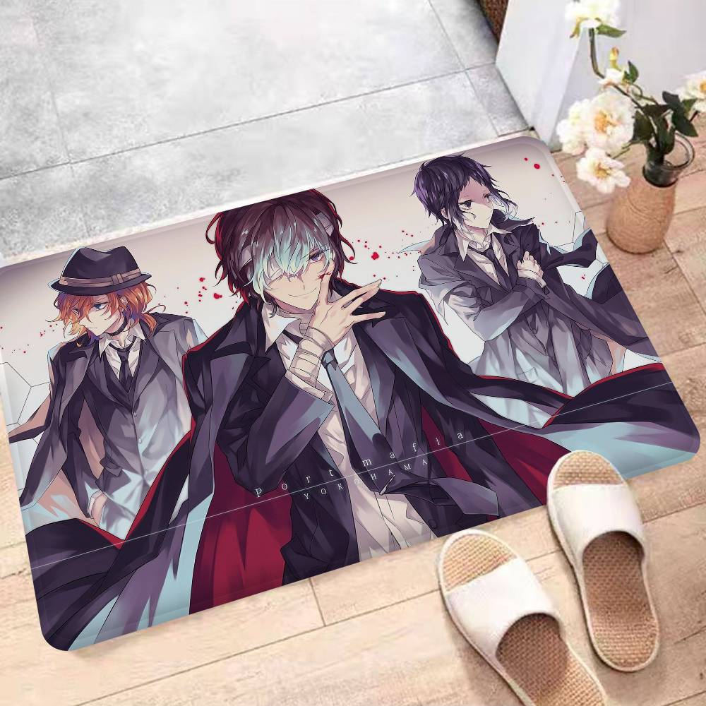 Japanischer Manga Bungo Stray Dogs Fußmatte Rechteckig Rutschfest Zuhause Weich Badematte Vordertür Innen Außen Matte Hotel Dekorationsmatte