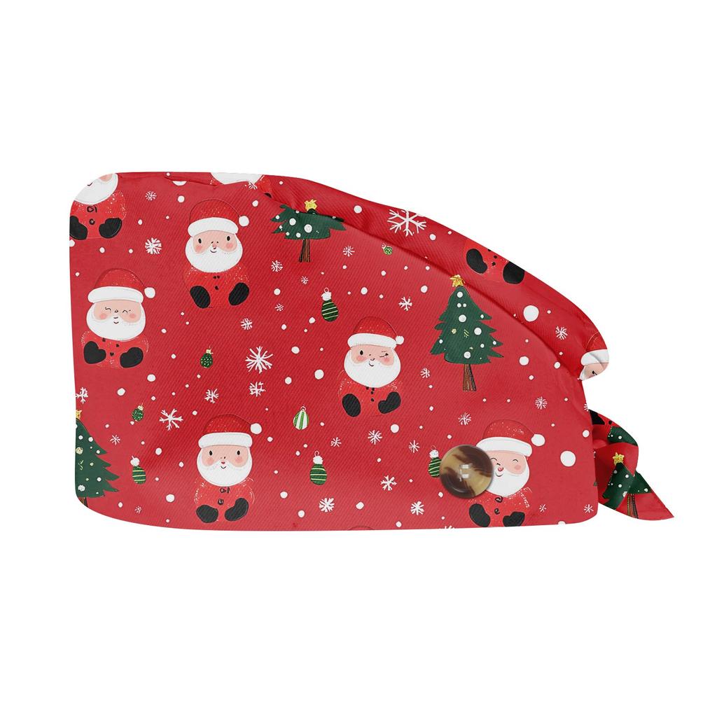 Fashion  Christmas Print Work Hat Casual Wash Hat Bag Cap