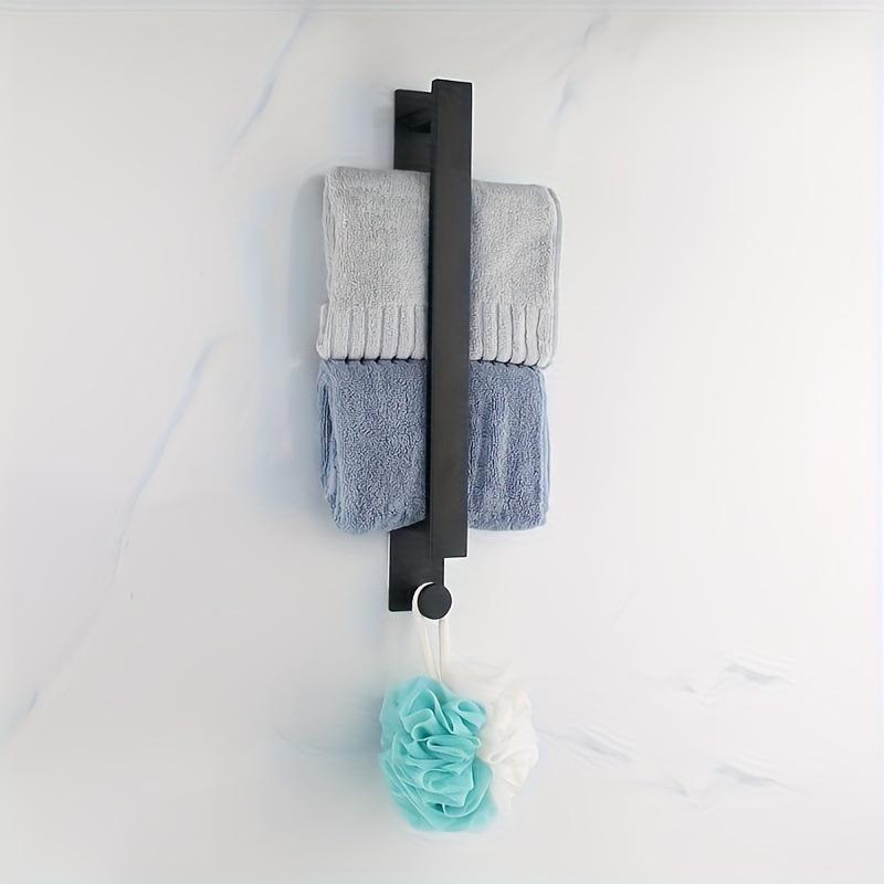 Edelstahl Handtuchstange ohne Bohren mit Haken - Wandmontierte vertikale Stange