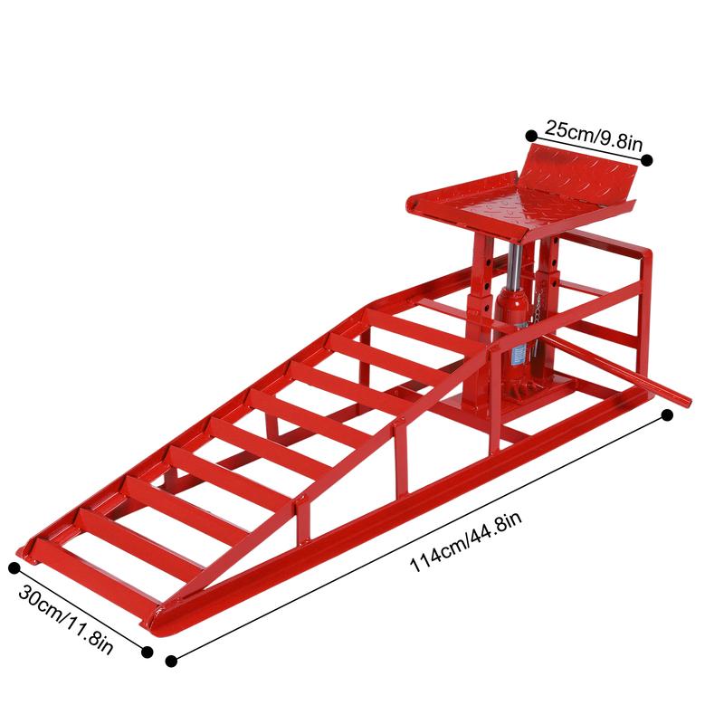 Garage Car Lift 2Pcs Metal Hydraulic Auto Repair Ramps 5 Ton Capacity 98 to 15 Inches Height Control Tire Replacement Tool