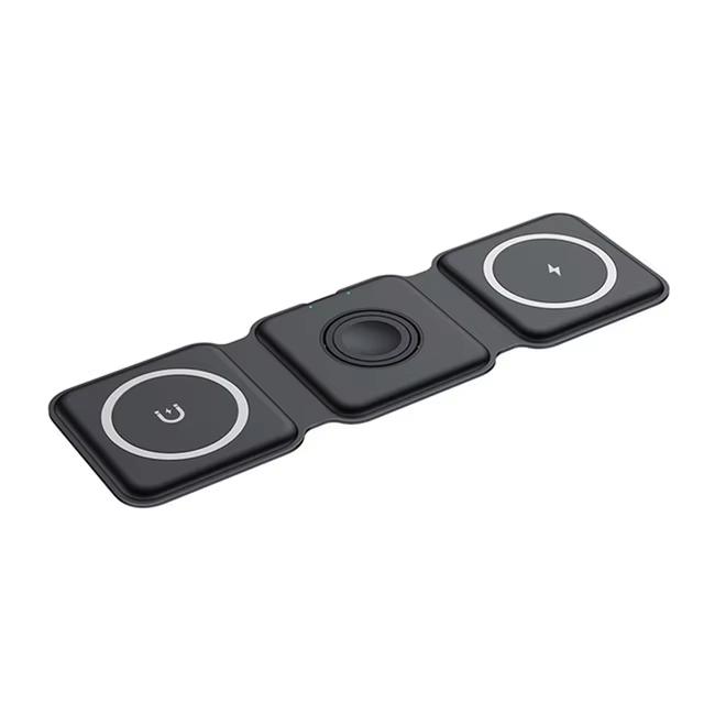 3 in 1 Wireless Charging Station for Apple MagSafe Charger, Foldable Magnetic Travel Charger for iPhone Apple Watch AirPods Pro