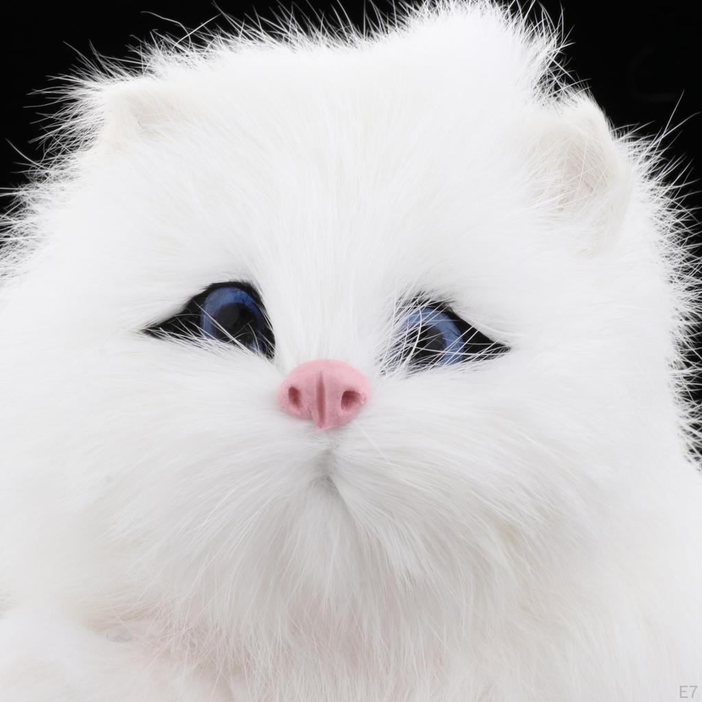 Adorable Plush Cat Figurine for Home Decor and Desk Display