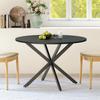 Round Table with X-Legs, 120 cm - Kitchen and Dining Table for Home Office, or as a Coffee Table - Black
