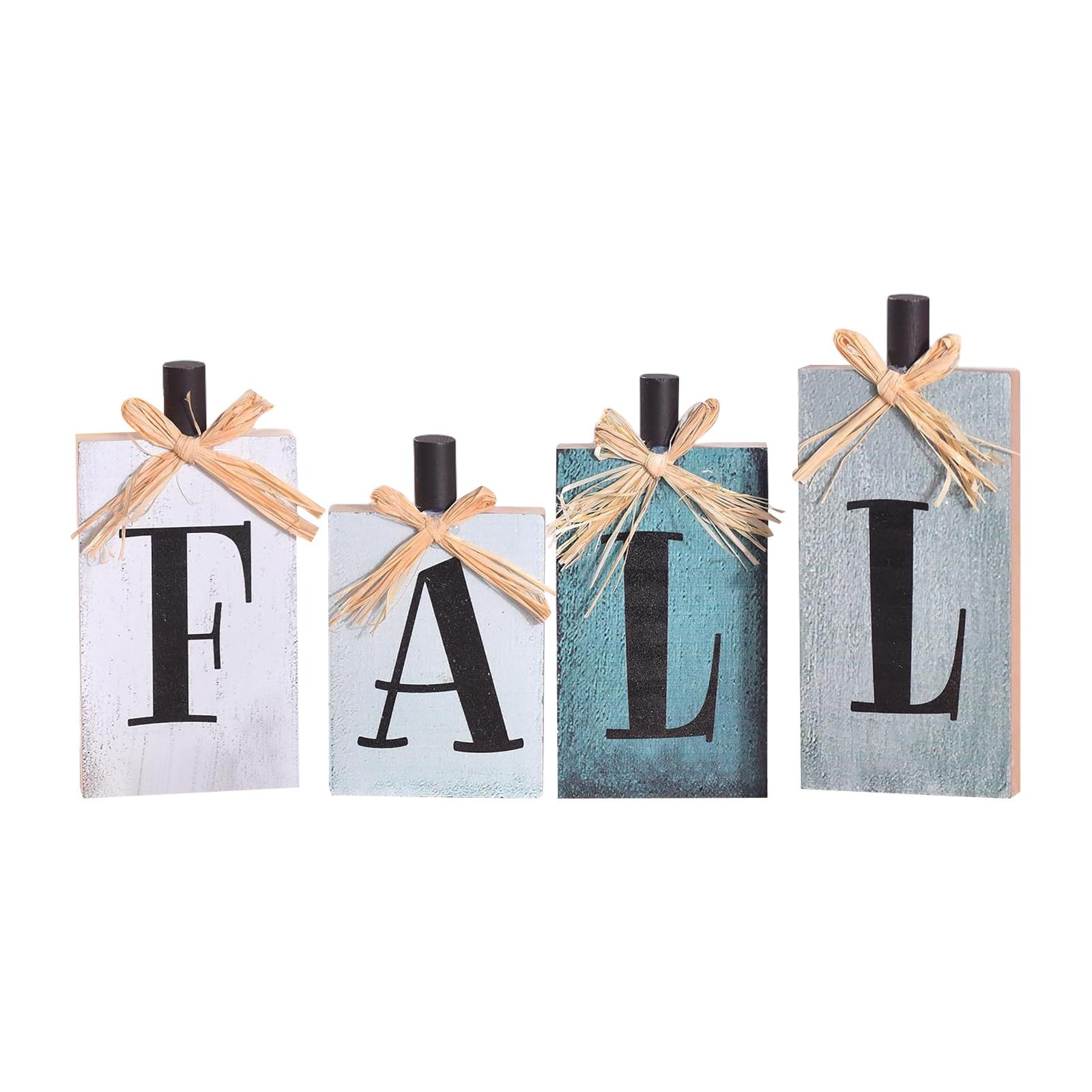 

Fall Home Decor Thanksgiving Signs, Wooden Dining Table Signs, Vintage Block Signs Fall Fall Home Decours One Size белый