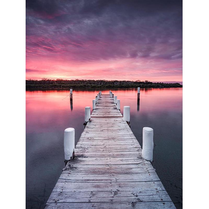 Diamant-Gemälde, 5D-DIY, Meer, voller Bohrer, quadratisch, Diamant-Stickerei, Sonnenuntergang, Bild von Strass-Landschaft, Wanddekoration