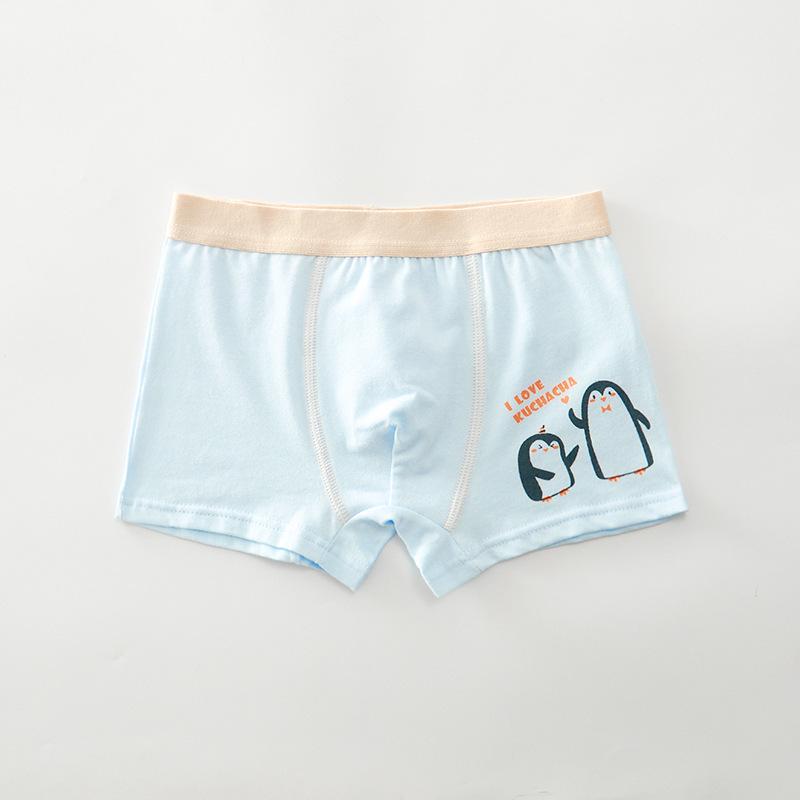Dětské kreslené bavlněné boxerky se středním pasem - Prodyšné studentské spodní prádlo třídy A