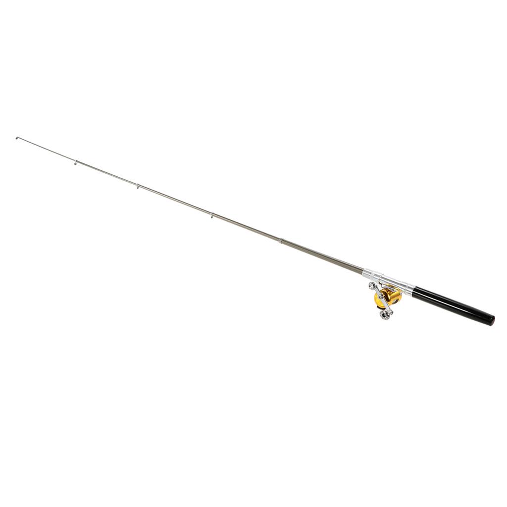 Fishing Rod Reel Combo Kit Set Mini Telescopic Portable Pocket Pen Fishing Rod Pole + Reel Aluminum Alloy Fishing