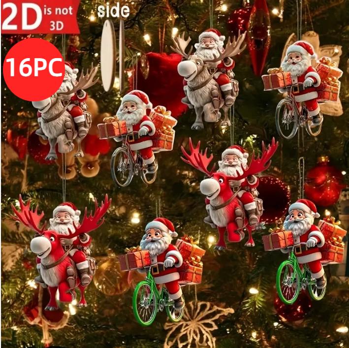 10/20/30PCS/SET 2D Christmas Tree Hanging Ornament Navidad Party Supplies 2025 New Year Gift Festival Pendant Xmas Decoration