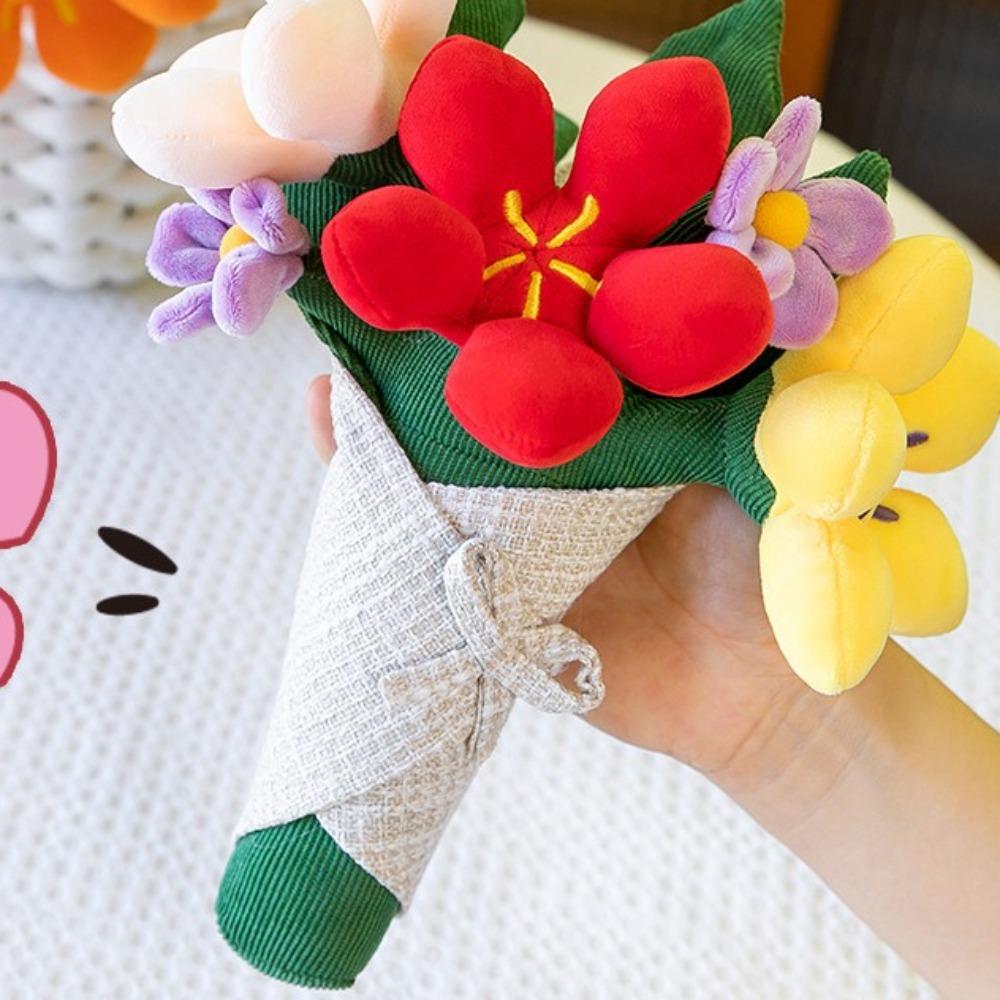 Funny Tulip Potted Plush Toy PP Cotton Succulent Plush Plants Hand Holding Flowers  Sofa Decoration