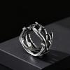 Fashion Vintage Hollow Thorns Design Stainless Steel Charm Rings for Men, Punk Cool Popular Jewelry Accessories