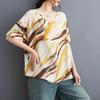 T-shirt damski letni duży rozmiar bawełniany T-shirt miękki luźny z nadrukiem casualowy wygodny wkładany T-shirt top