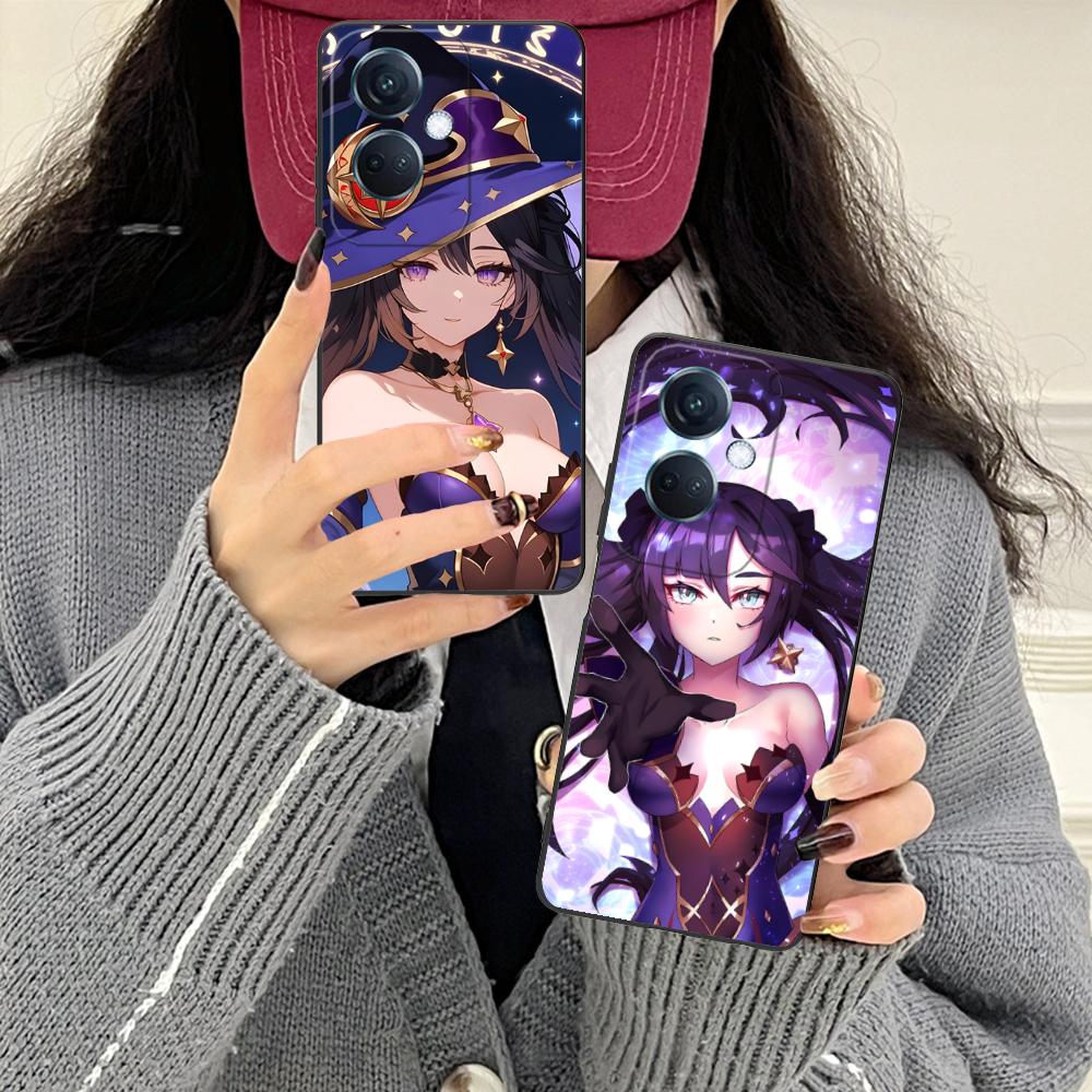 Game GI Mona Matte TPU Mobile Phone Case for OPPO Reno 14 13 12 11 10 9 8 7 6 5 F T Pro 5G Colorful Printing Cover