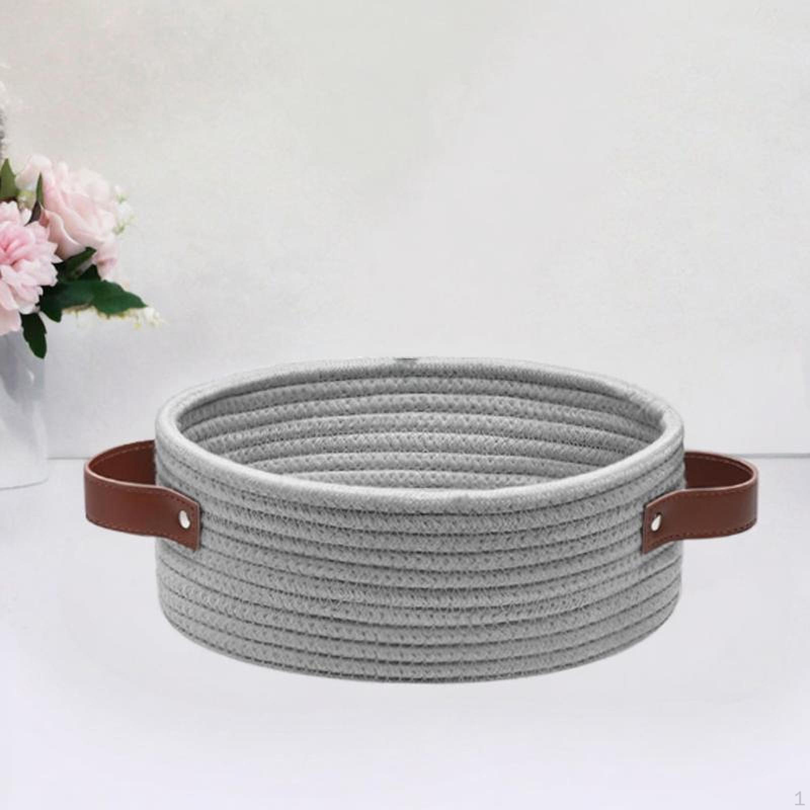 

Корзина для хранения вещей в ванной с хлопковой веревкой и ручками серый