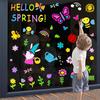 6 Sheets Spring Gel Window Clings,Hello Springs, Flowers, Butterfly Bees, Birds for Spring Decorations, Easter Window Clings Holiday Party