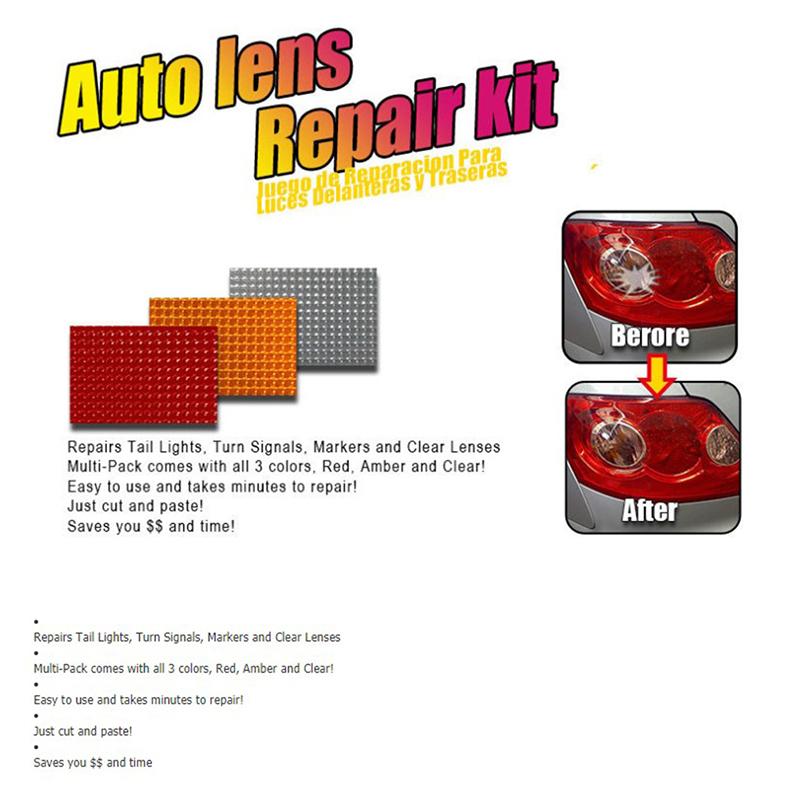 Kit di riparazione per fanali posteriori auto da 3 pezzi, fai da te per riparare il vetro rotto della griglia posteriore dell'auto