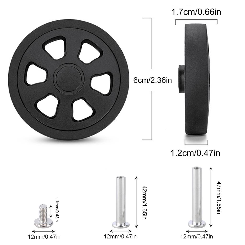 Sada 8 cestovních zavazadel Kufr Náhradní kolečka 60x12mm Plastová kolečka Opravné sady Police Náhradní kolečka
