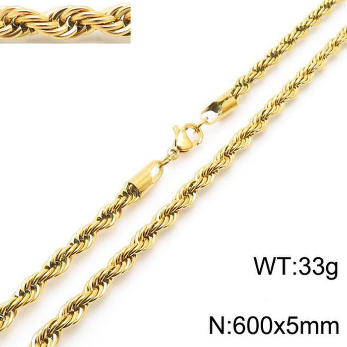 Jewelry Wind Twist Rope Chain Hiphop Hip Hop Electroplated Men'S And Women'S Titanium Steel Twist Chain