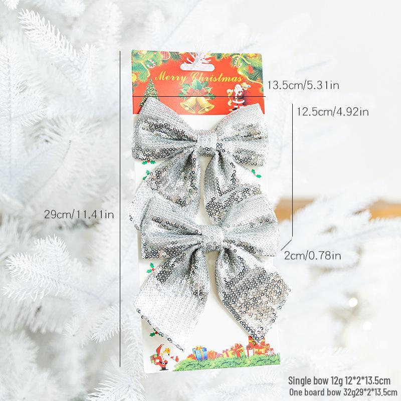 Large Pink and Gold Glitter Christmas Bow Ornament