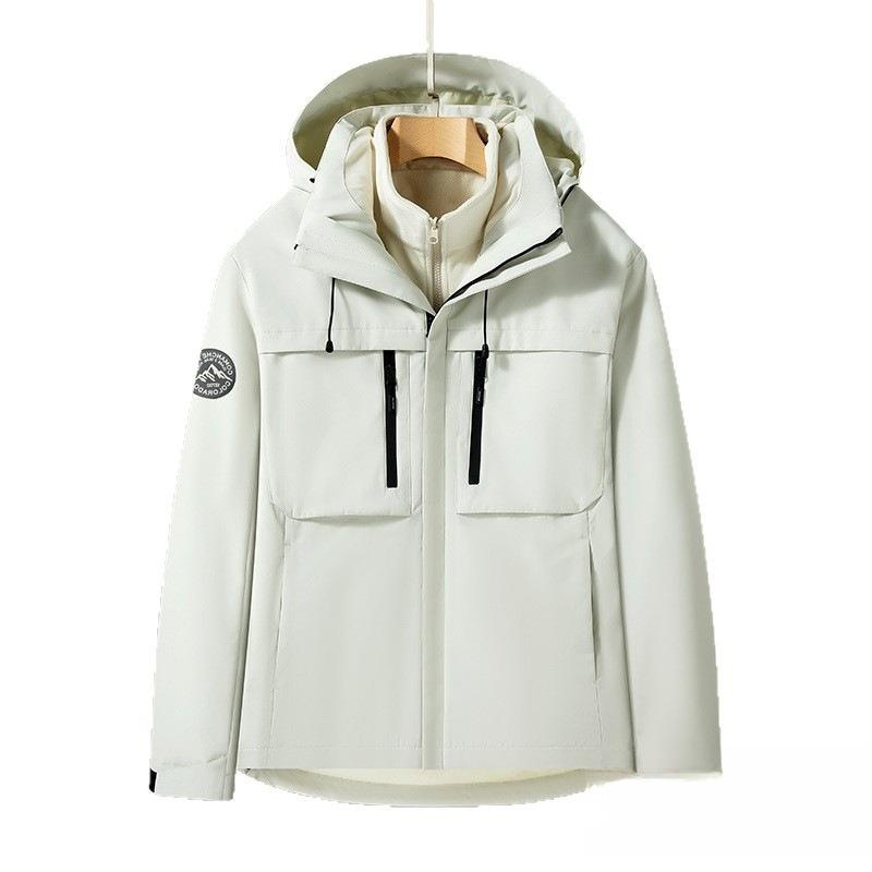 Autumn and winter new men's and women's jackets couple's three-in-one detachable hooded sports and leisure