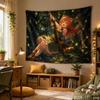 Forest Aurora Anime Fantasy Tapestry Colorful Starry Scenery Aesthetic Wall Hanging Teen Dorm Bedroom Otaku Room Decor