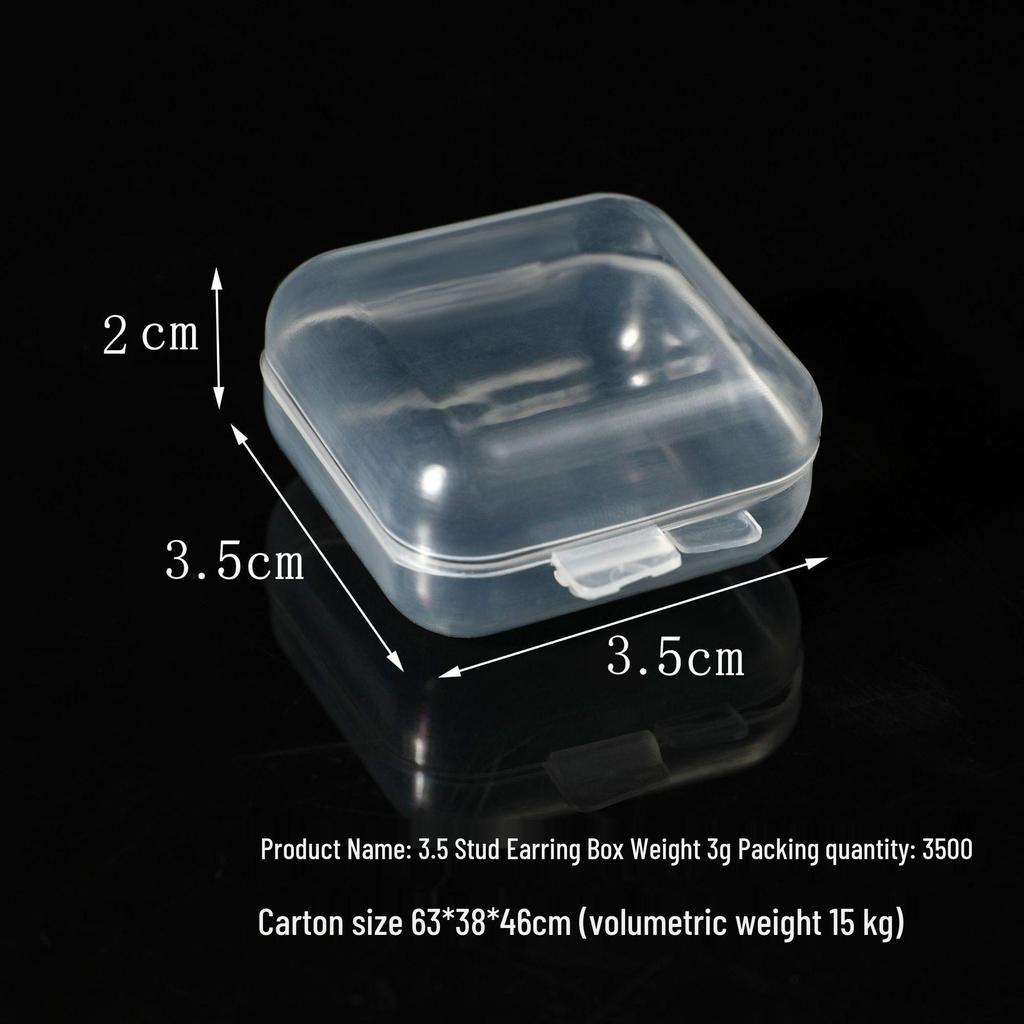 Boîte de rangement carrée en plastique transparent avec couvercle pour petites pièces, perles et bijoux.
