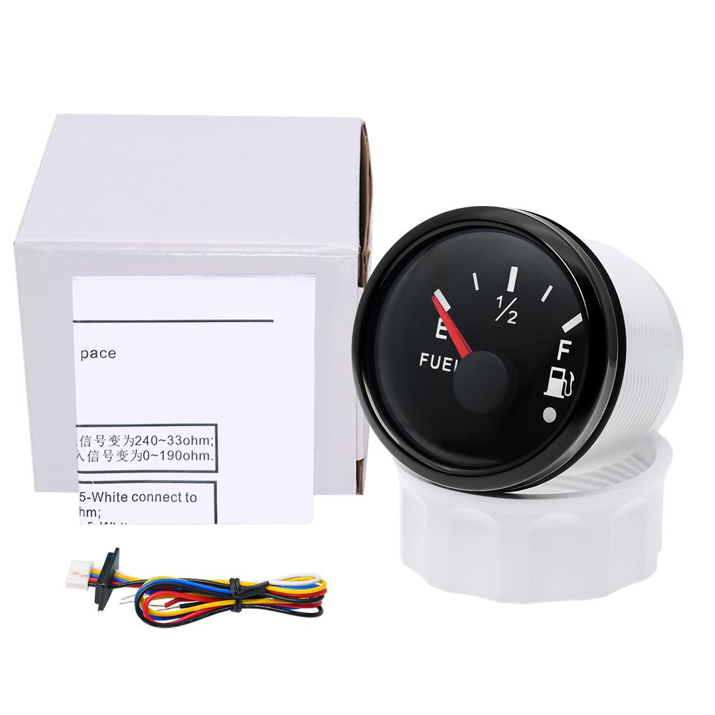 4-20mA 52mm Fuel Level Gauge with Alarm Flashing Current Signal Oil Tank Meter Indicator Waterproof Red LED for Car Boat Custom