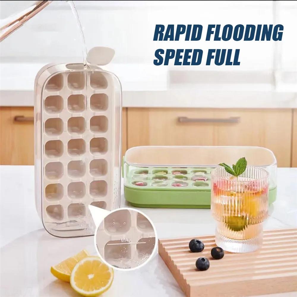 21 Grid Fully Sealed Non-contact Ice Cube Mold Maker Ice Tray Kitchen Gadgets Silicone Mold