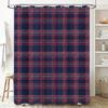 Modern Plaid Shower Curtain Waterproof Bathroom Decor with Hooks Green Blue Black Stripes (180x275cm)