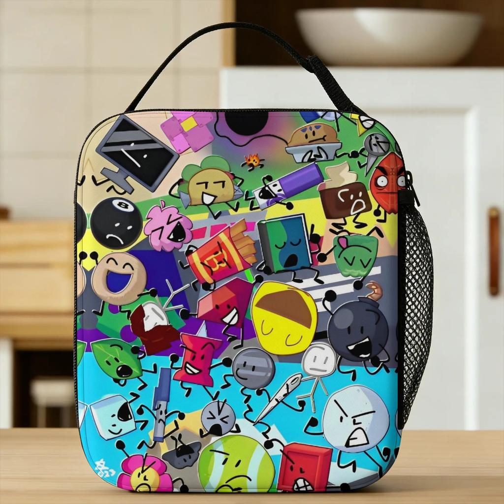 BFDI Battle for Dream Island Insulated Lunch Bags Portable Lunch Container Thermal Bag Tote Lunch Box Work Picnic Food Bag