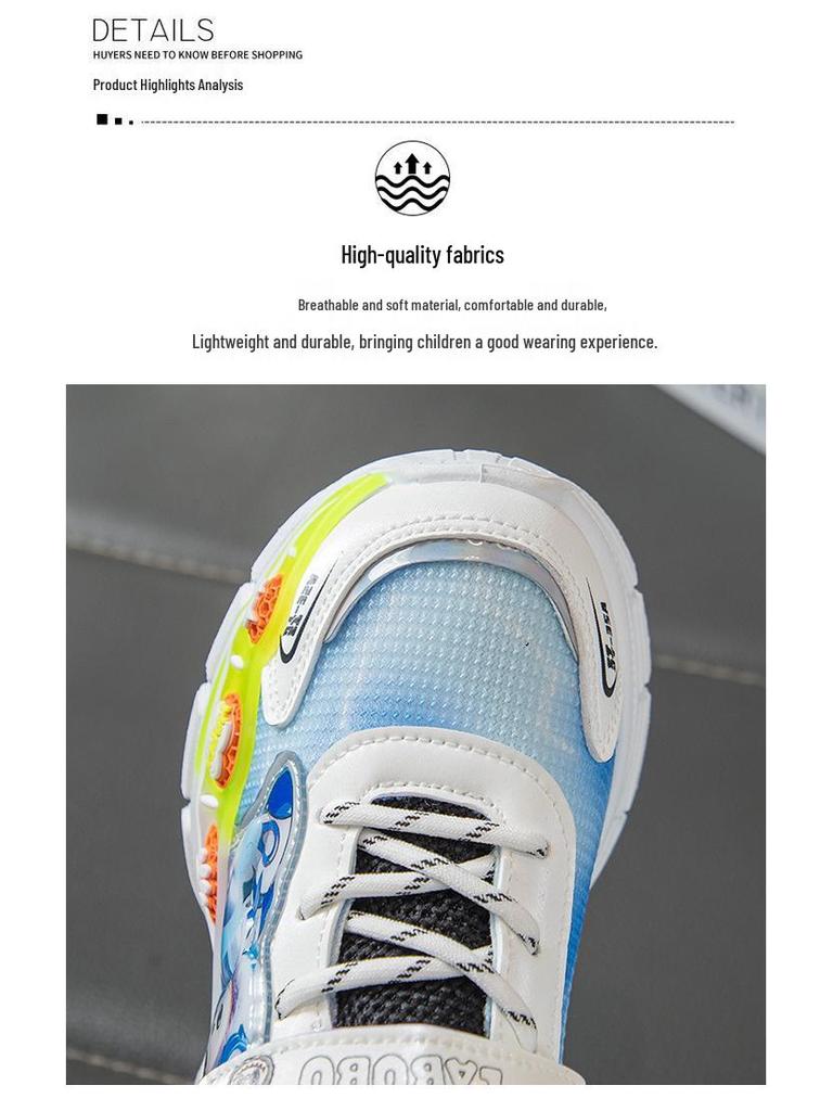 2025 Kids' Light-Up Sneakers: Autumn Velcro Mesh Shoes for Boys & Girls - Breathable Dad Shoes