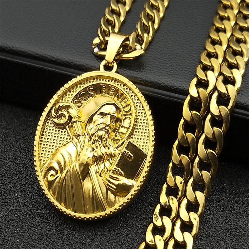 Нержавеющая сталь Серия Западных Мифов Мужские и Женские Ожерелья Крест Мария Винтажный Хип-Хоп Кулон