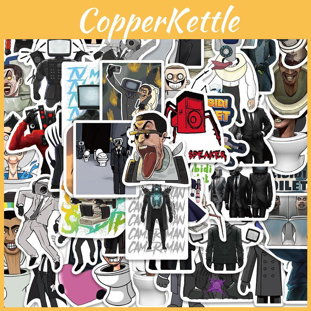50pcs Cute Toilet Man And Surveillance Man Graffiti Stickers Unique Decoration For Guitar Notebook Luggage Diy Waterproof Adhesive