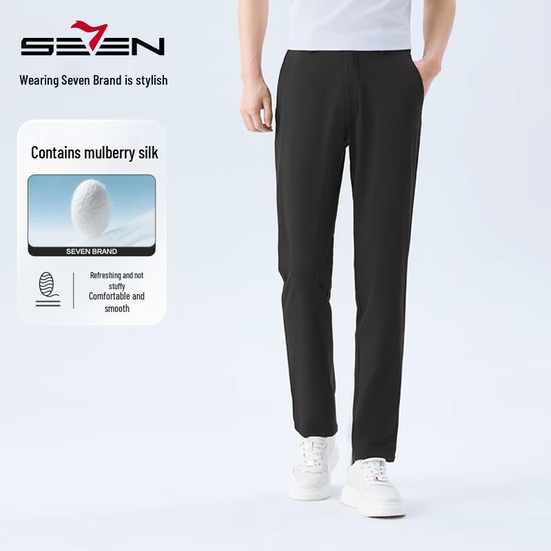 Qipai Men s Silk Modal Blend Casual Woven Long Pants 37