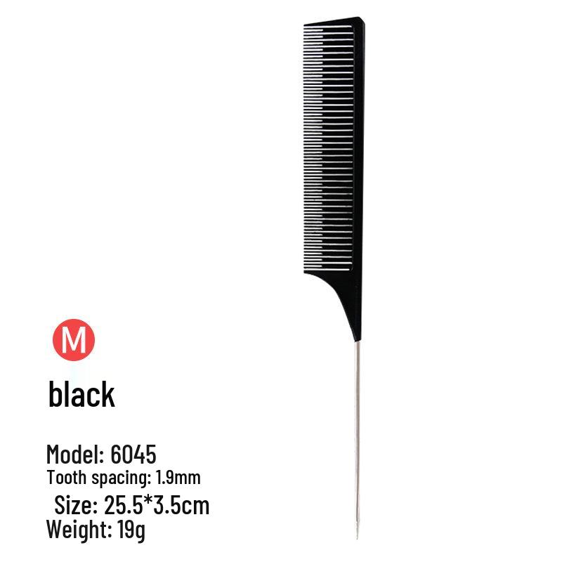 Barber Shop Sectioning & Dyeing Highlight Comb Set - Steel Needle and Fine Teeth, Heat-Resistant, Pointed Tail