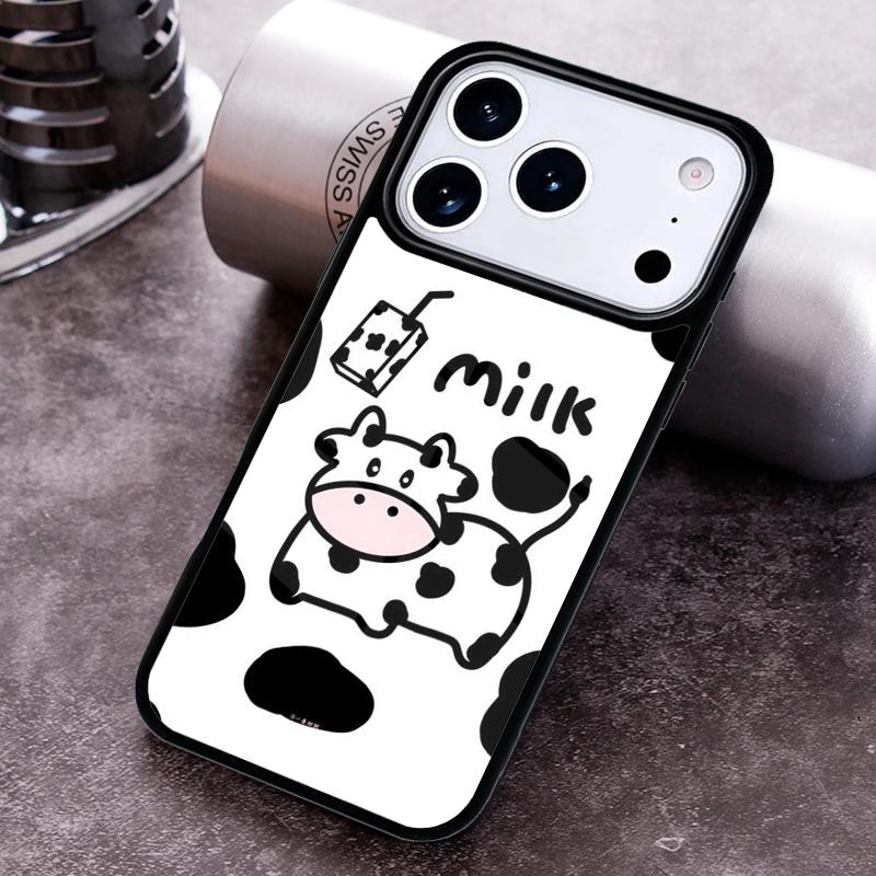 Milk Cow Skin Print Luxury Phone Case for iPhone 17 16 15 Pro Max Air 14 13 12 11 Plus Shockproof Capa Cover