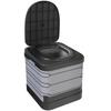Camping toilet, foldable travel toilet up to 150 kg, with 12 coagulant powder packets, 12 disposal bags, 42 x 46 x 43.5 cm, grey
